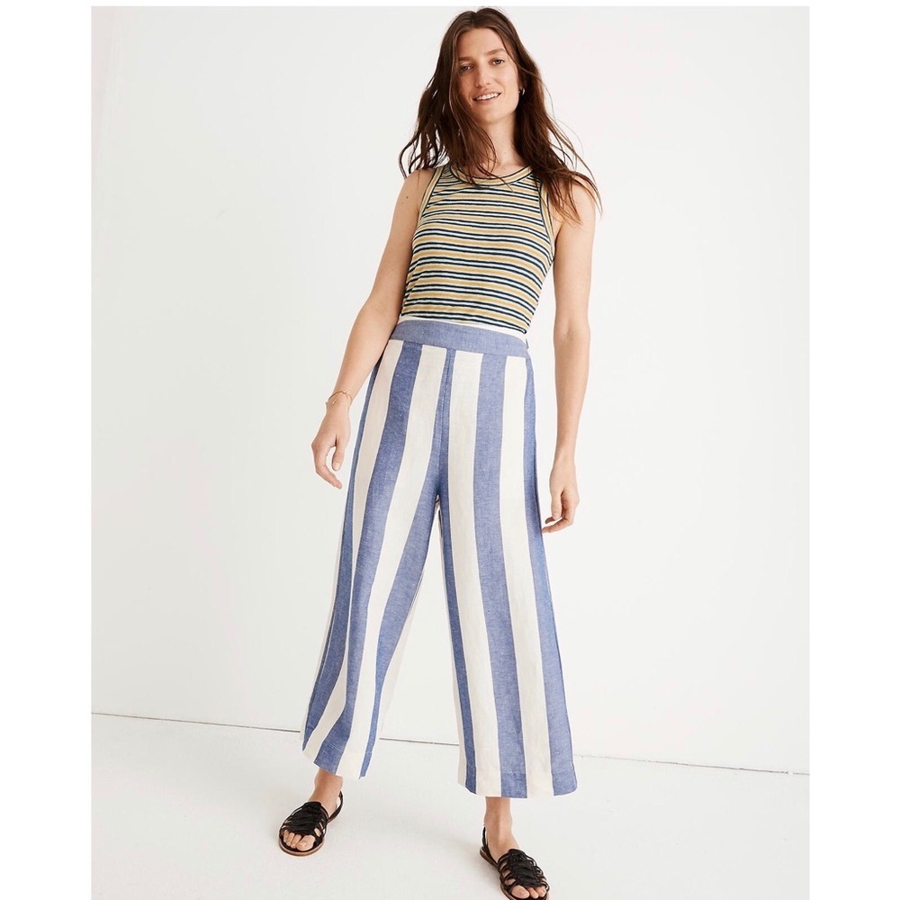 Madewell Huston Pull-On Crop Pants in Stripe